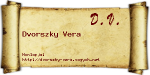 Dvorszky Vera névjegykártya